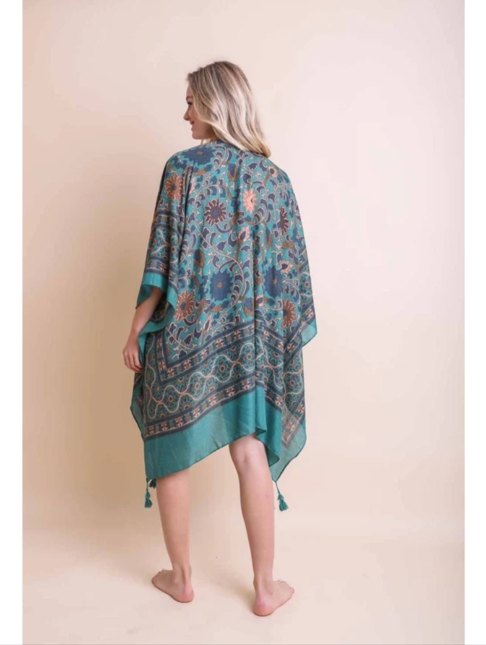 Touch of Morocco Tapestry Tassel Boho Kimono Wrap Shawl
